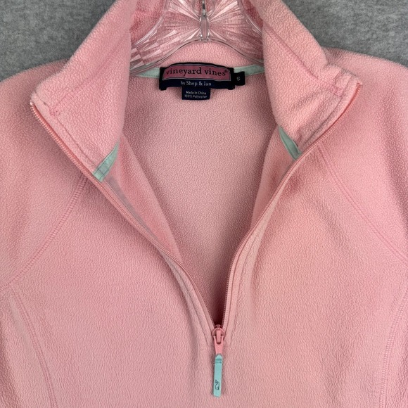 Vineyard Vines Tops - Vineyard Vines Women's S Pink Fleece 1/4 Zip Pullover Preppy Coastal Shep Ian